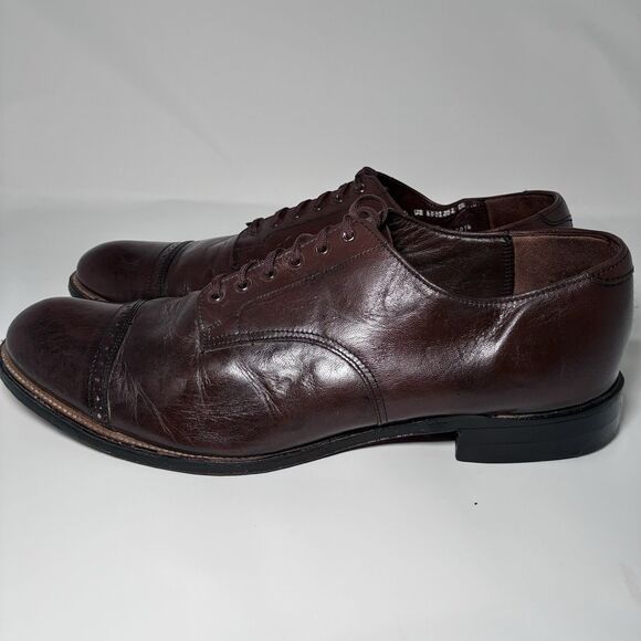 STACY ADAMS 00014 \'Madison\' Cap Toe OXFORD Men\'s Shoes SIZE 11 EE Brown Leather main image 7